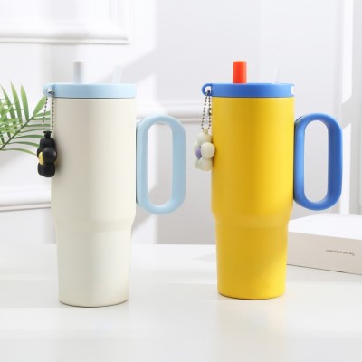 304스텐 720ml 키링 텀블러 캠핑용품 빨대포함 아웃도어 커피잔 보온병 보냉병